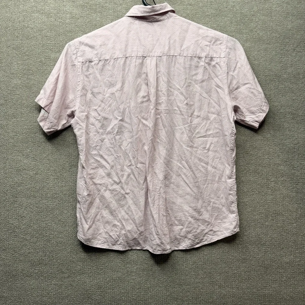 Peter Millar Shirt Mens Large Pink Linen Blend Geometric Button Up Casual